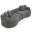 4 places courbées, design minimaliste, coussins moelleux, sièges gris foncé faciles à nettoyer, fermeture à glissière lisse dissimulée, maison-317102196-317102187