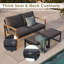Ensemble de conversation pour patio 7 personnes avec coussins Arunas