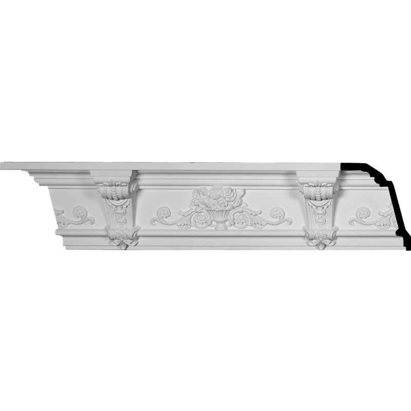 7 7/8"H x 6 5/8"P x 10 1/4"F x 94 1/2"L Jonee Barsom Crown Moulding