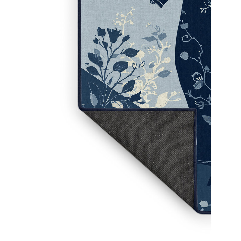Tapis gris doux moelleux à motif floral Barclay, 5 x 7