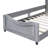 Twin Size Upholstered Daybed With Classic Stripe Shaped  Headboard, Gray