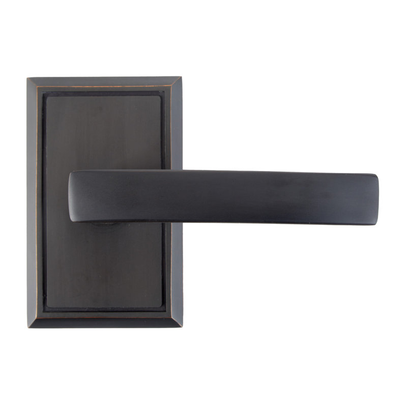 Bravura 940-1 Passage Miramar Lever on Traditional Rectangular Rose in Satin Nickel, Oil Rubbed Bronze
