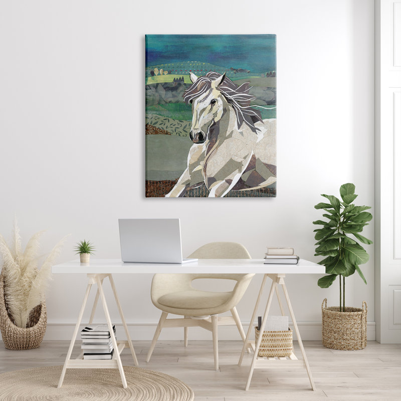 " Horse Geometric Shape ", Wrapped Canvas, 48" H x 36" W