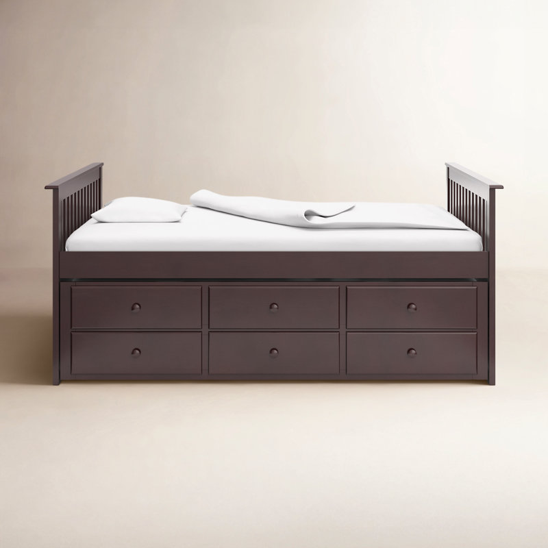 Lit gigogne simple avec tiroirs Marco Island, Espresso, Double
