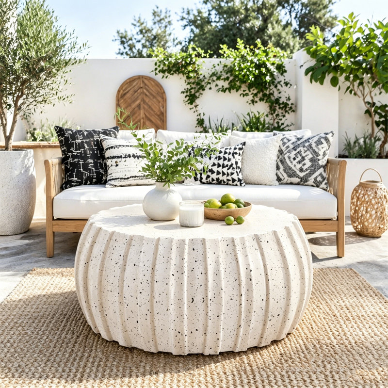 Table basse moderne et imperméable, Blanc