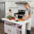 Modern Mobile Folding Table Rectangular Folding Leaf Table With Wheels Kitchen Table With Drawers