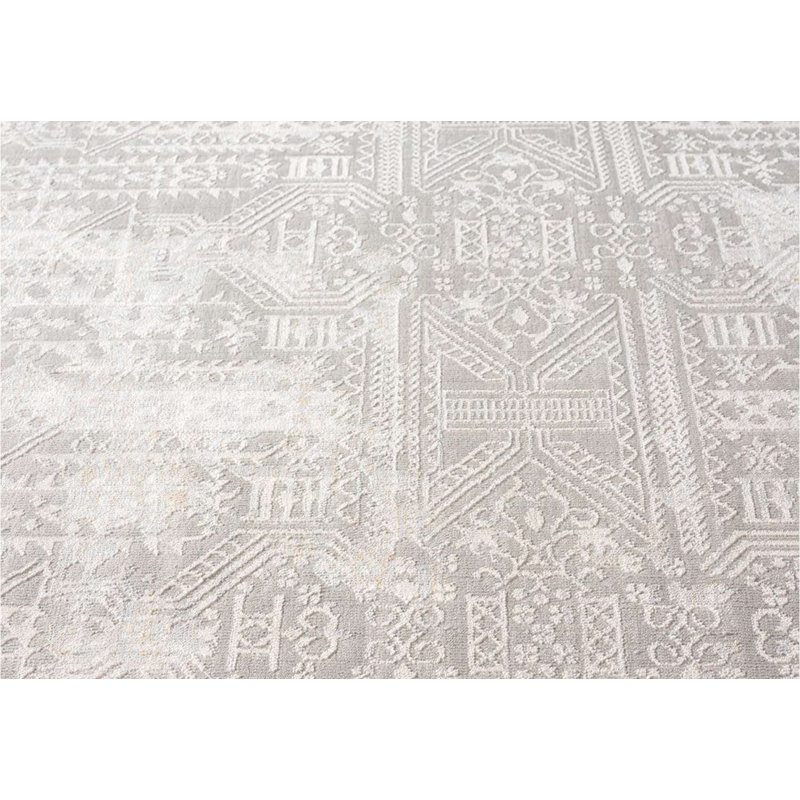 Tapis floral en polyester tissé à la machine Caetlin, Tapis de couloir 2 pi 7 po x 13 pi