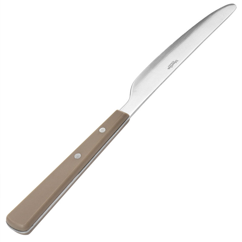 16-Piece Stainless Steel Flatware Set with Taupe Handles