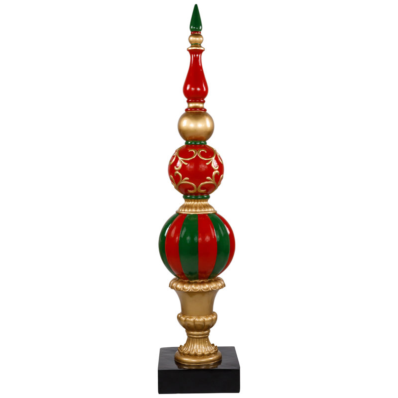 Ball Finial Commercial Size Christmas Decoration 48" - Gold And White, Gold/Red/Green
