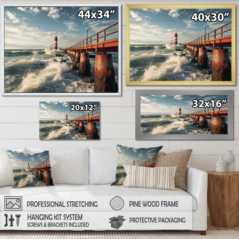 Pier Whispering Waves III sur impression sur toile, Toile tendue, 34" H x 44" W