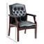 Chaises de réception en cuir avec siège et accoudoirs rembourrés, dossier moyen ergonomique pour réunion, attente, conférence, bureau avec accoudoirs noir, chaise
