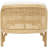 Aubie Brown Rattan Handmade Oval Bench with White Fabric Cushion