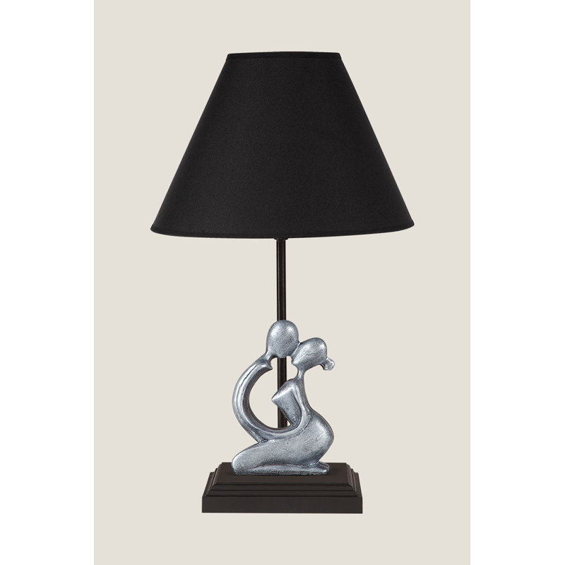 Lampe de table 16,5 po Barview, Noir, Noir / argent