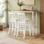 Ensemble de salle à manger rectangulaire en bois de style campagnard, hauteur bar, 122 cm (48 po), mobilier de coin repas avec 2 chaises, conçu pour les petits espaces, brun, blanc et beige