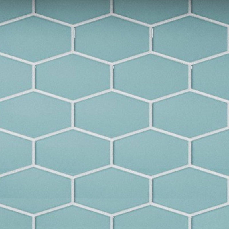 Long Hex 10.60in.x11 in. Glass Mosaic Tile, Skyline Gloss
