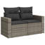 Ensemble de canapé de jardin en rotin PE gris, acier thermolaqué Vidaxl, 100% polyester