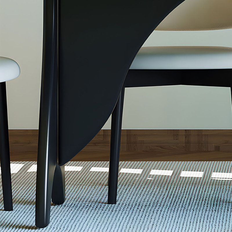 Table de salle à manger en frêne, H 29,53 po x L 70,87 po x l 35,43 po, Noir
