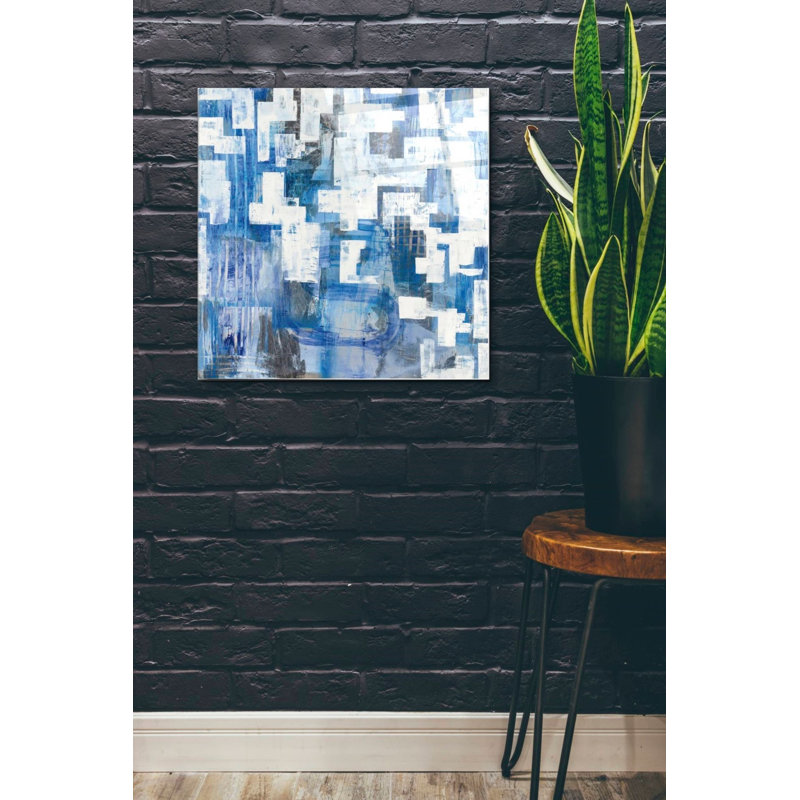 "In Blue A Maze" par Melissa Averinos, H 24 po x l 24 po