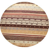 One-of-a-Kind 7'9" X 8'2" New Age Oval Wool Area Rug in