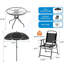 4 - Person Steel Patio Dining Set Round Table-699414687