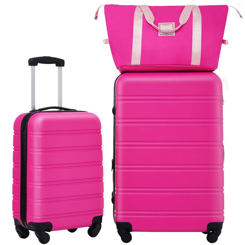 Valise Hardshell 2 pièces + valise à roulettes avec verrou TSA léger 20 po + 28 po, H 27,95 po x l 19,03 po x P 13,03 po