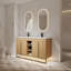 Meuble-lavabo 60 po avec deux lavabos et supports de rangement