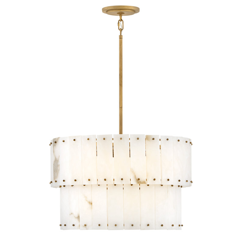 Simone 6 - Light Steel Dimmable Drum Chandelier