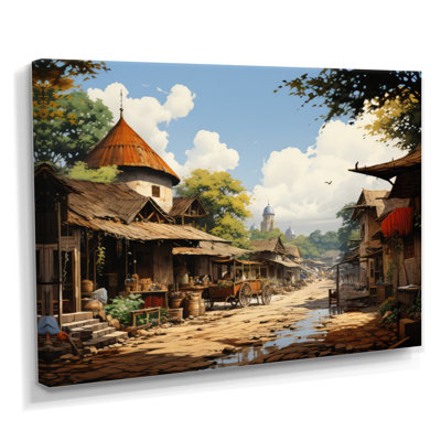 African Market Bazaar - African Art Canvas Prints