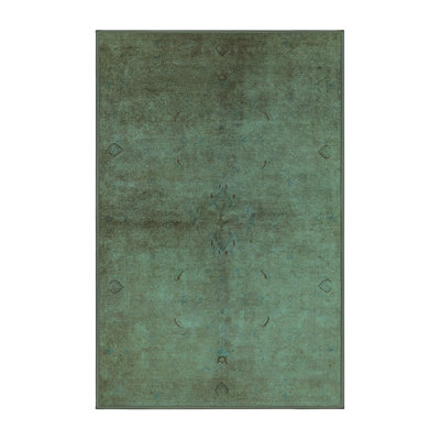 Tapis bleu / noir en laine / polyester tissé à la machine Cordis