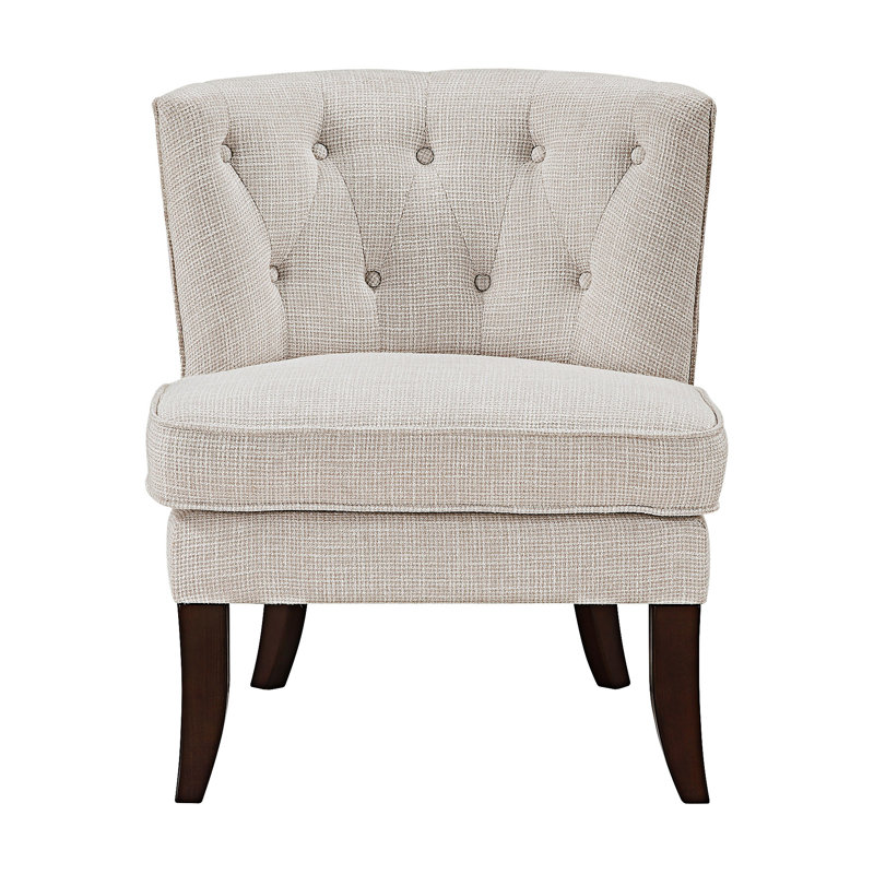 Button Tufted Accent Chair, Beige