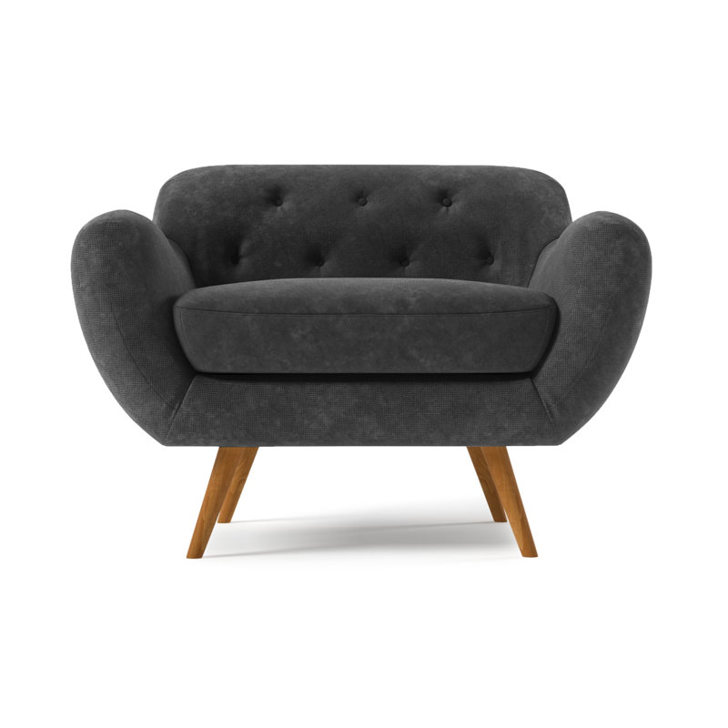 Jefferson Upholstered Armchair, Dark Grey