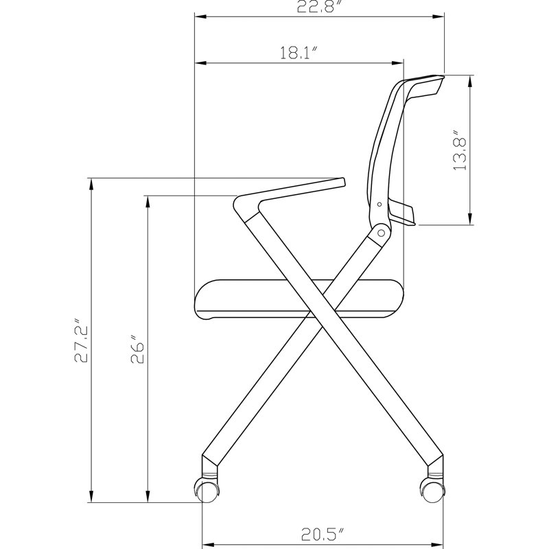 Black Fabric and Metal Nesting Reception Chair with Arms