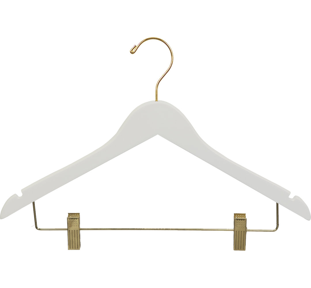 Donnie Wood Hangers With Clips for Skirt/Pants Rebrilliant