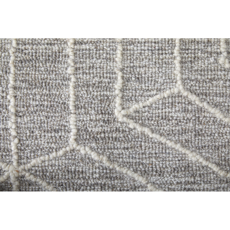 Emerson Hand Tufted Polypropylene Geometric Area Rug in Gray/Ivory by Thom Filicia, Rectangle 3'6" x 5'6"