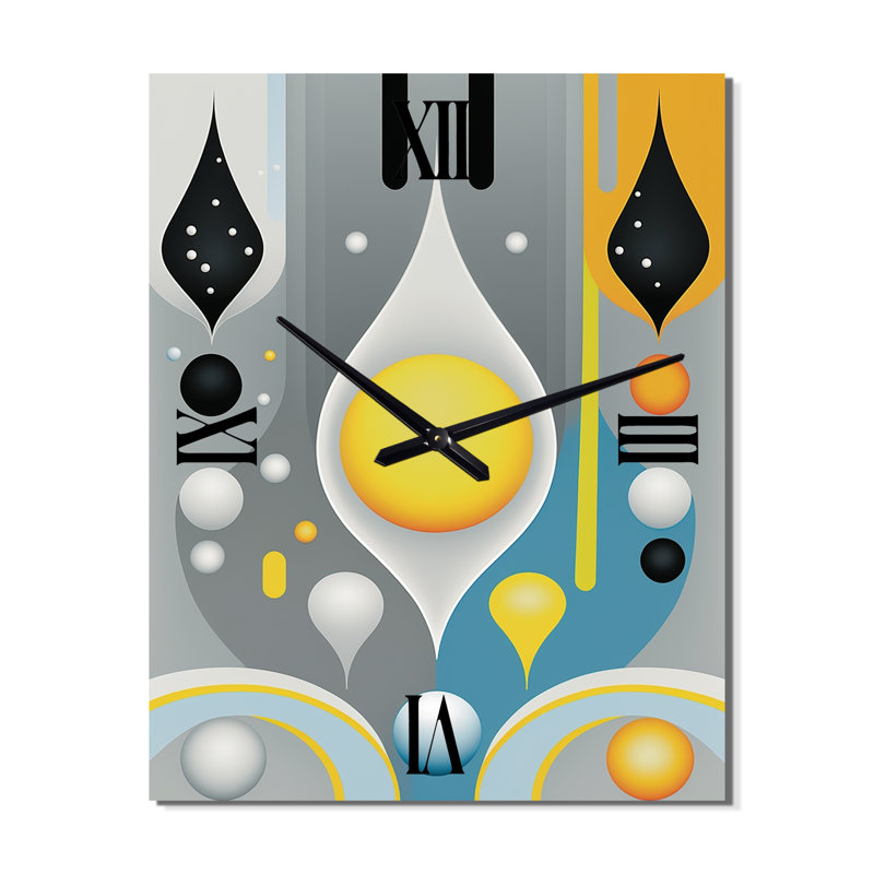 Horloge murale géométrique rétro - minimalisme IV, H 40 po x l 30 po x P 1 po