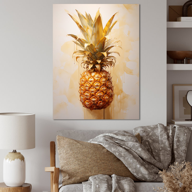 Pinapple Golden Grove I sur toile, Toile tendue, H 20 po x l 12 po x P 1 po