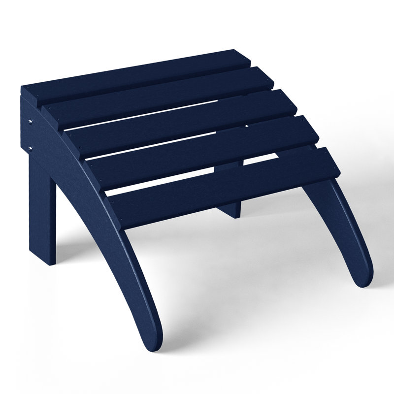 Shawnna Outdoor Ottoman, Navy Blue