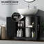 Armoire de rangement à piédestal, lavabo de salle de bain avec 2 portes de grange et tablette réglable (sans lavabo)