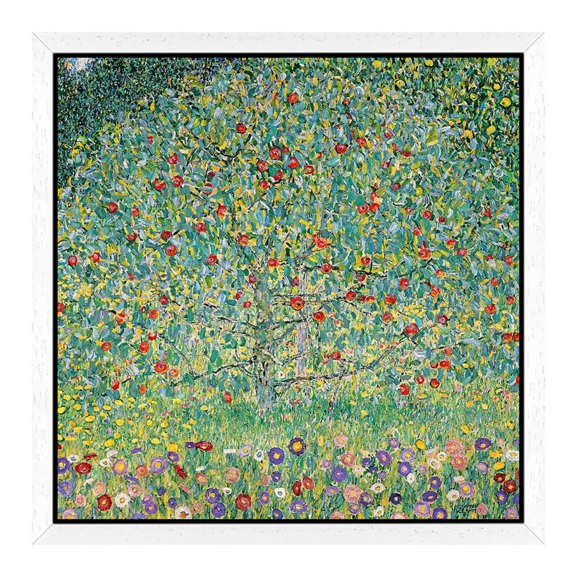 Apple Tree (Apfelbaum), 1912 by Gustav Klimt - Single Picture Frame Painting on Canvas, 66.04 cm H x 66.04 cm W, White Framed