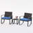 Steel 2-Person Rocking Seating Group with All-Weather Wicker Back, Cushions & Coffee Table-436435994