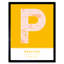 Preston England United Kingdom City Map Yellow 1 Piece Single Picture Frame Wall Art
