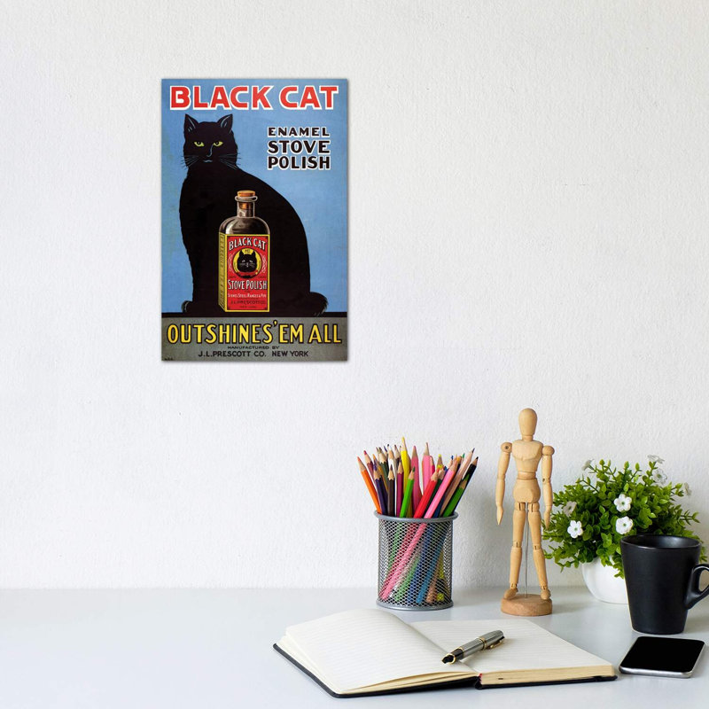 1920s Black Cat Enamel Magazine Advert by The Advertising Archives - Wrapped Canvas Print, 20.32 cm H x 30.48 cm W
