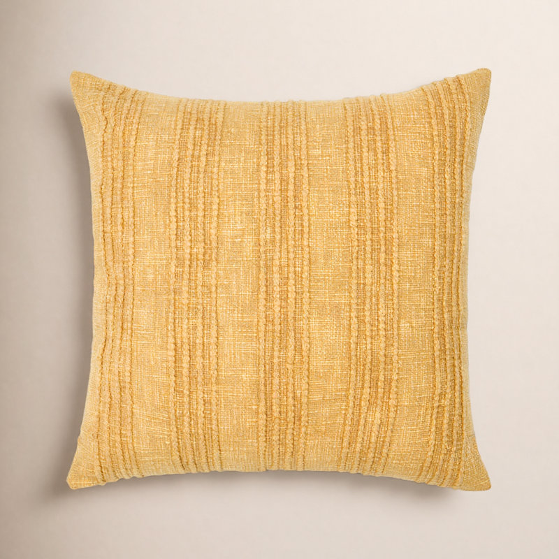Kara Striped Cotton Throw Pillow, Ivory Striped