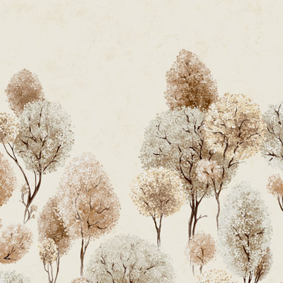 Julie Feels Home Glitter/Shimmer Tilia Trees and Plain Twinwall Design 4-panel Wall Mural