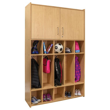 Flash Furniture Serena Wood School Coat Locker with Bench, Cubbies and  Storage Organizer Hook & Reviews