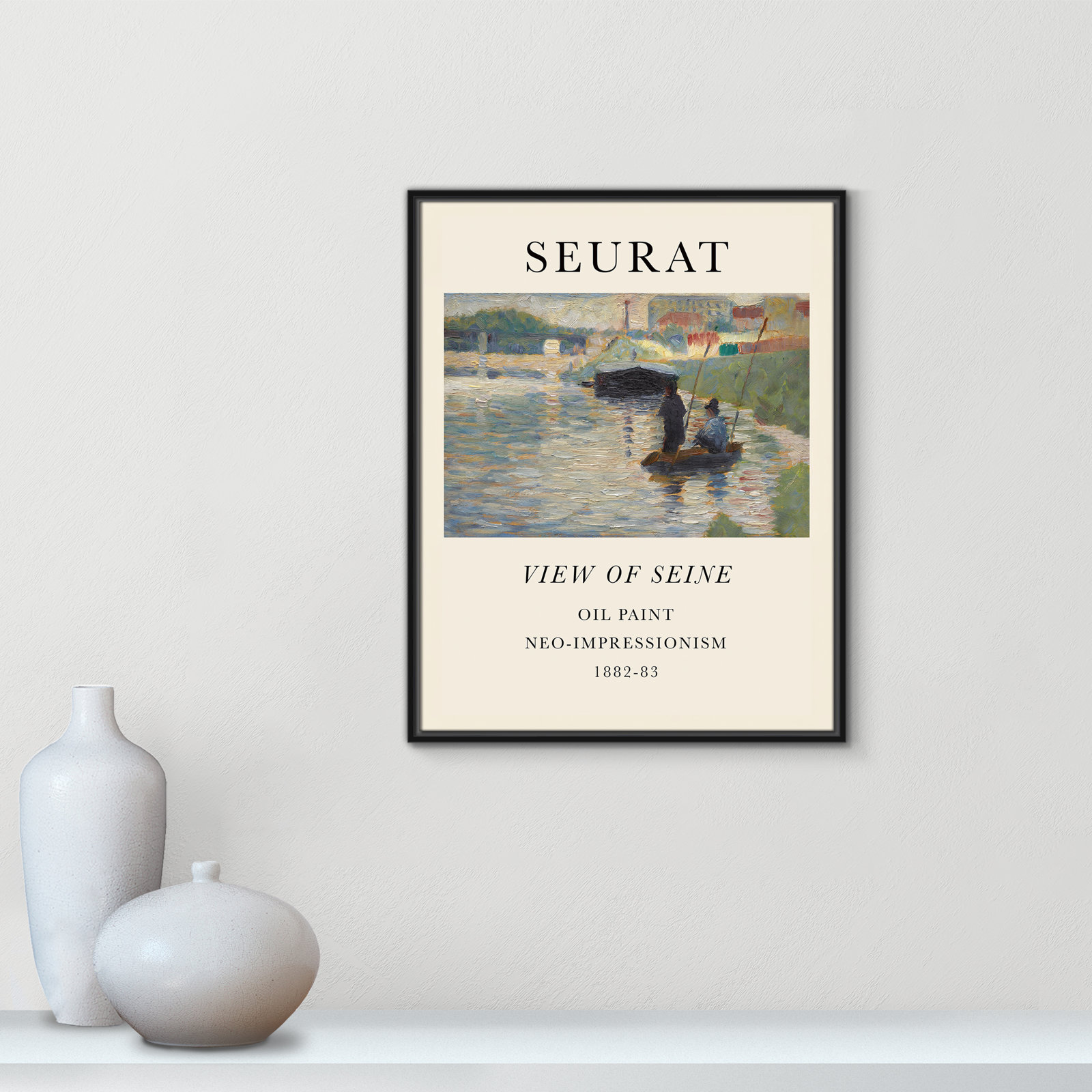 Old Masters Collection "View of Seine" Print, No, 29.5" H x 23.5" W x 2" D, Silver Floater Frame