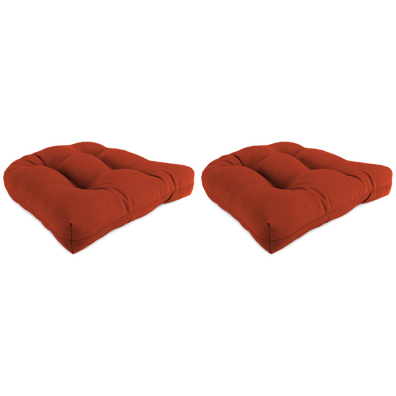 Outdoor Wicker Seat Cushion, Canvas Terracotta Polyester