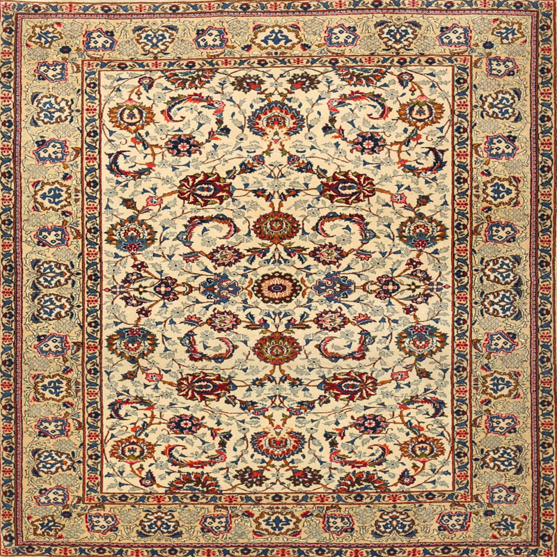 Vert oriental/beige Crowder Tapis décoratif, Carré 6 pi