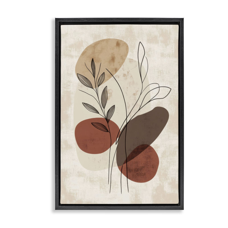  Toile de brins neutres par LSR Design Studio, H 31 po x l 21 po, Cadre flottant noir de jais