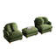 Canapé en chenille à assise profonde avec structure en bois massif et coussins décoratifs